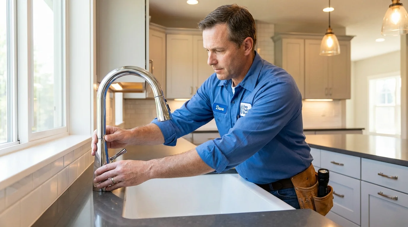Kitchen faucet installation by Johns Plumbing LLC in Gates Mills